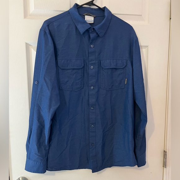 Columbia Omni-wick Long Sleeve Button Up Shirt Men’s Size Medium - Picture 1 of 6